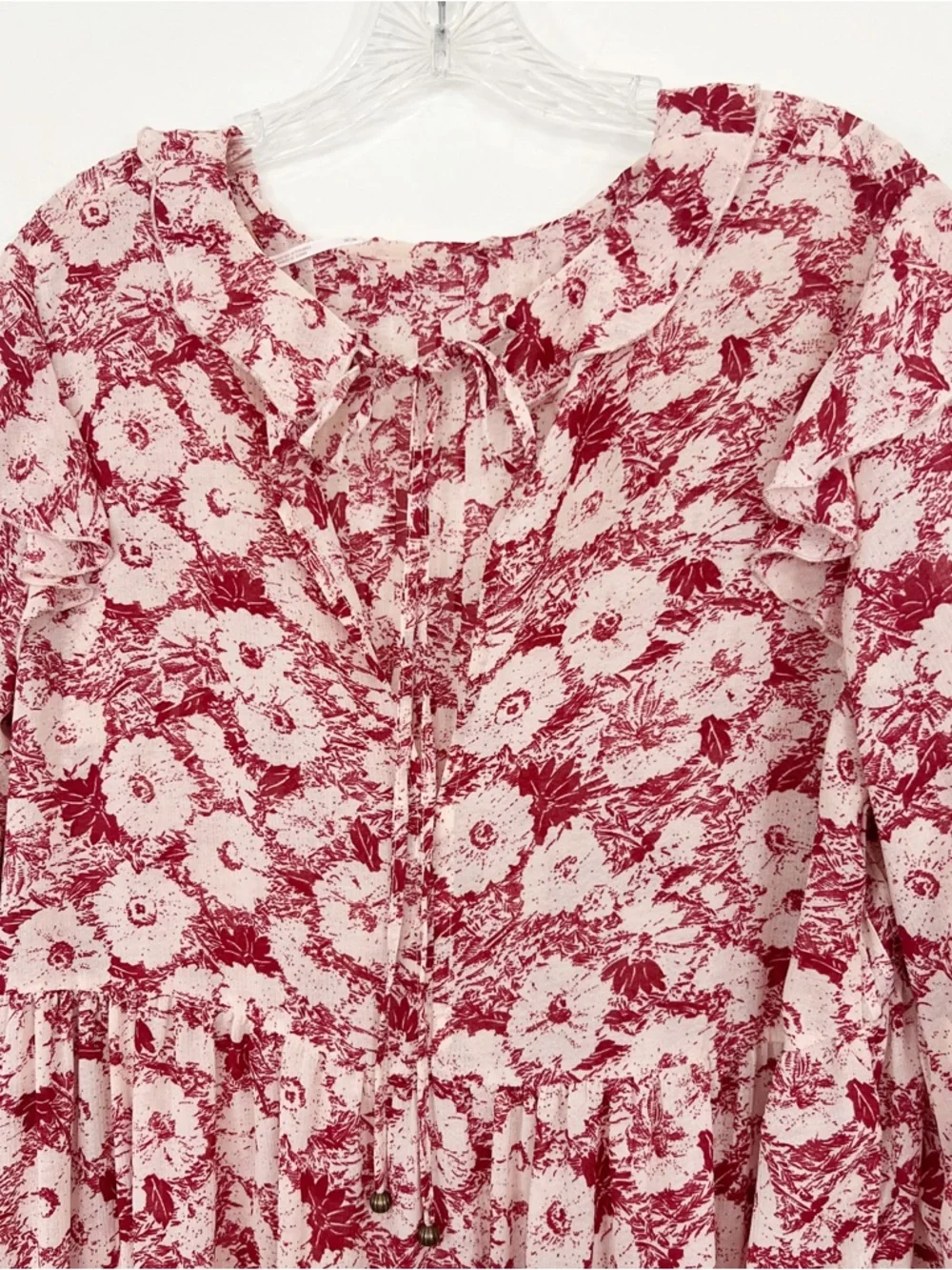 Free People These Dreams Floral Mini Dress in Tea Combo Size Medium